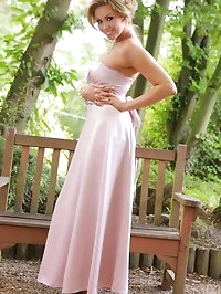 The gorgeous Leah F in a lilac evening dress and grey..